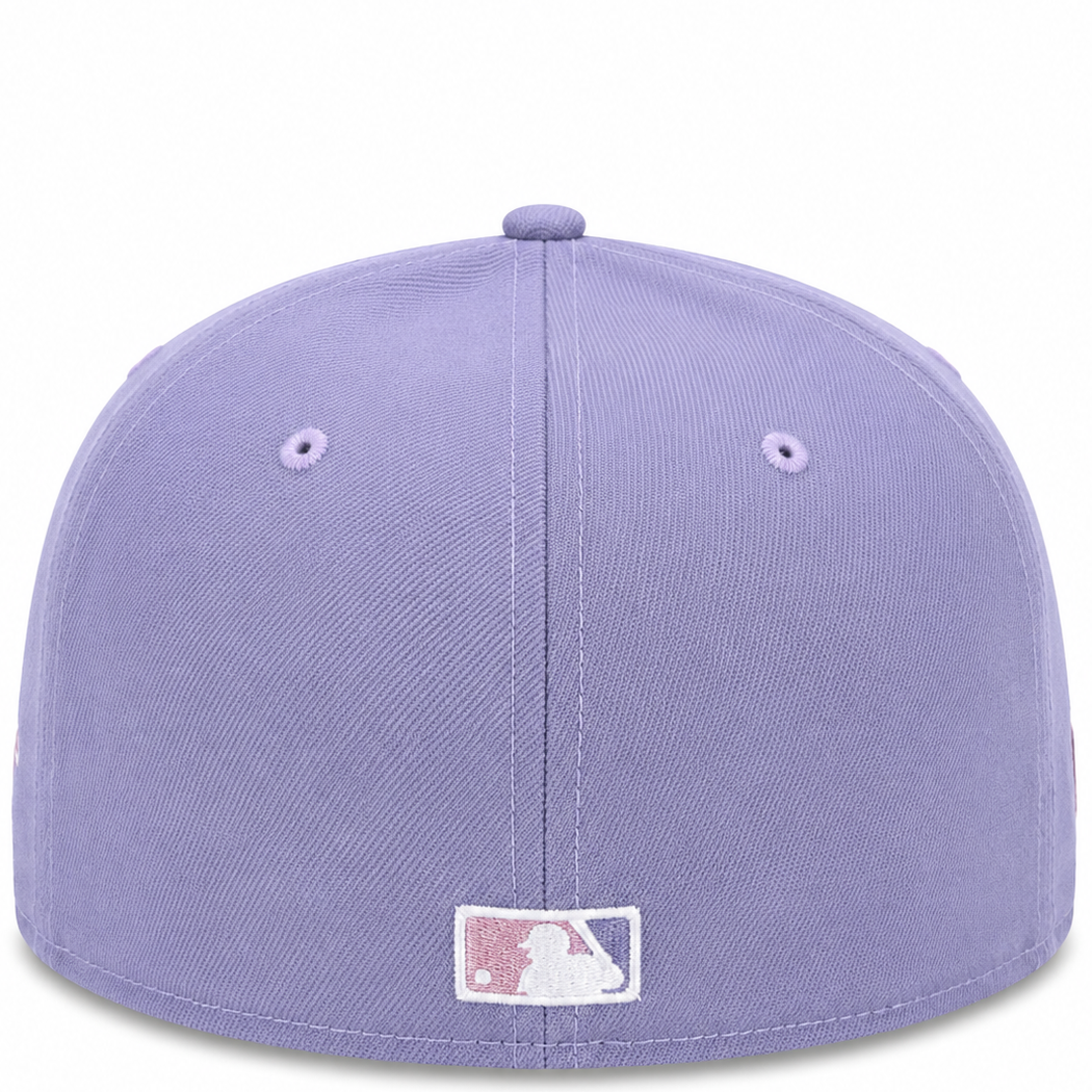 Kansas City Royals lavender and pink New Era 59FIFTY fitted hat - front view