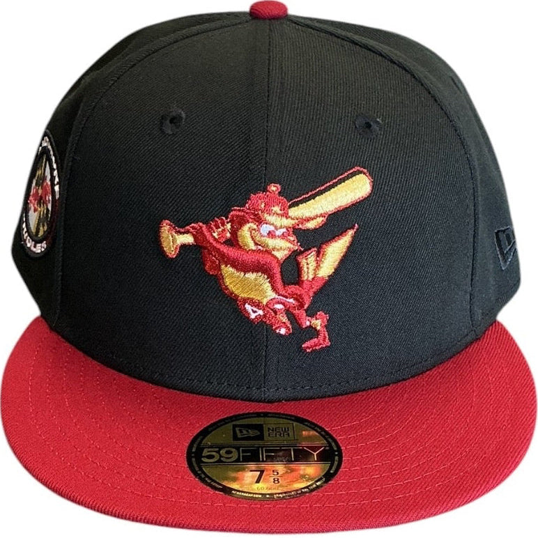 Baltimore Orioles Black & Red New Era 59FIFTY fitted hat - back view