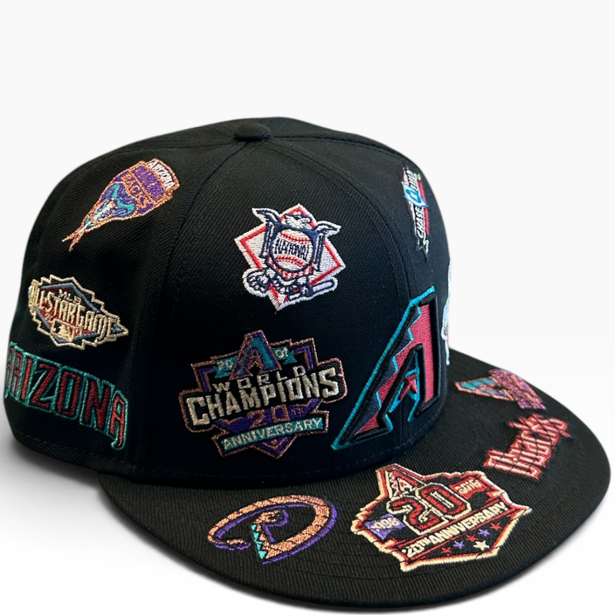Arizona Diamondbacks Black New Era 59FIFTY fitted hat - detail view