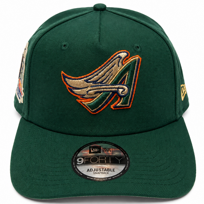 Los Angeles Angels dark green New Era 9FORTY adjustable hat - back view