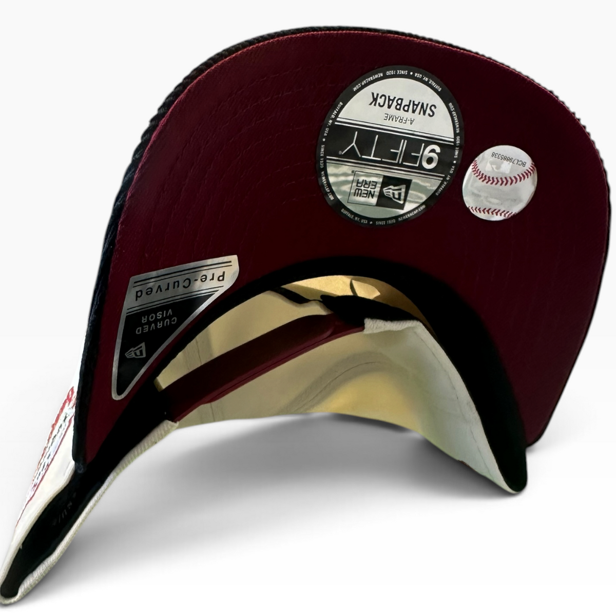 Los Angeles Dodgers cream, black and gold New Era 9FIFTY A-Frame snapback hat - back view