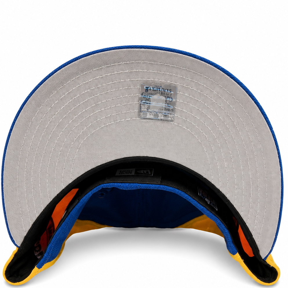Los Angeles Rams Cream/Gold/Blue New Era 59FIFTY fitted hat - back view