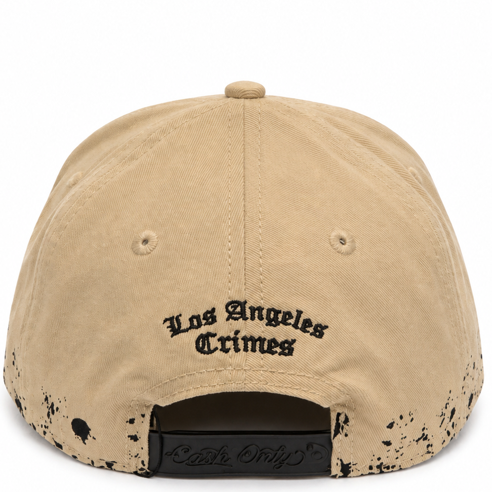 Cash Only LA paint splatter snapback with High Life embroidery - side view