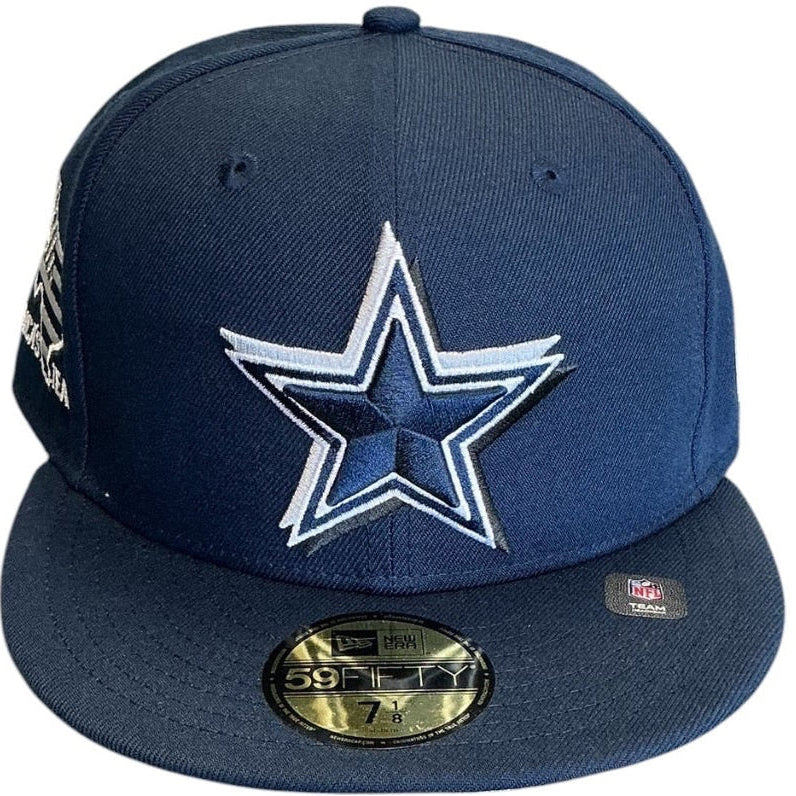 Dallas Cowboys navy New Era 59FIFTY fitted hat - side view