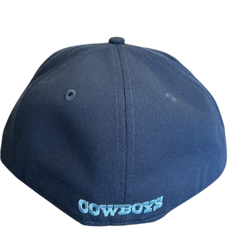 Dallas Cowboys navy blue New Era 59FIFTY fitted hat - back view