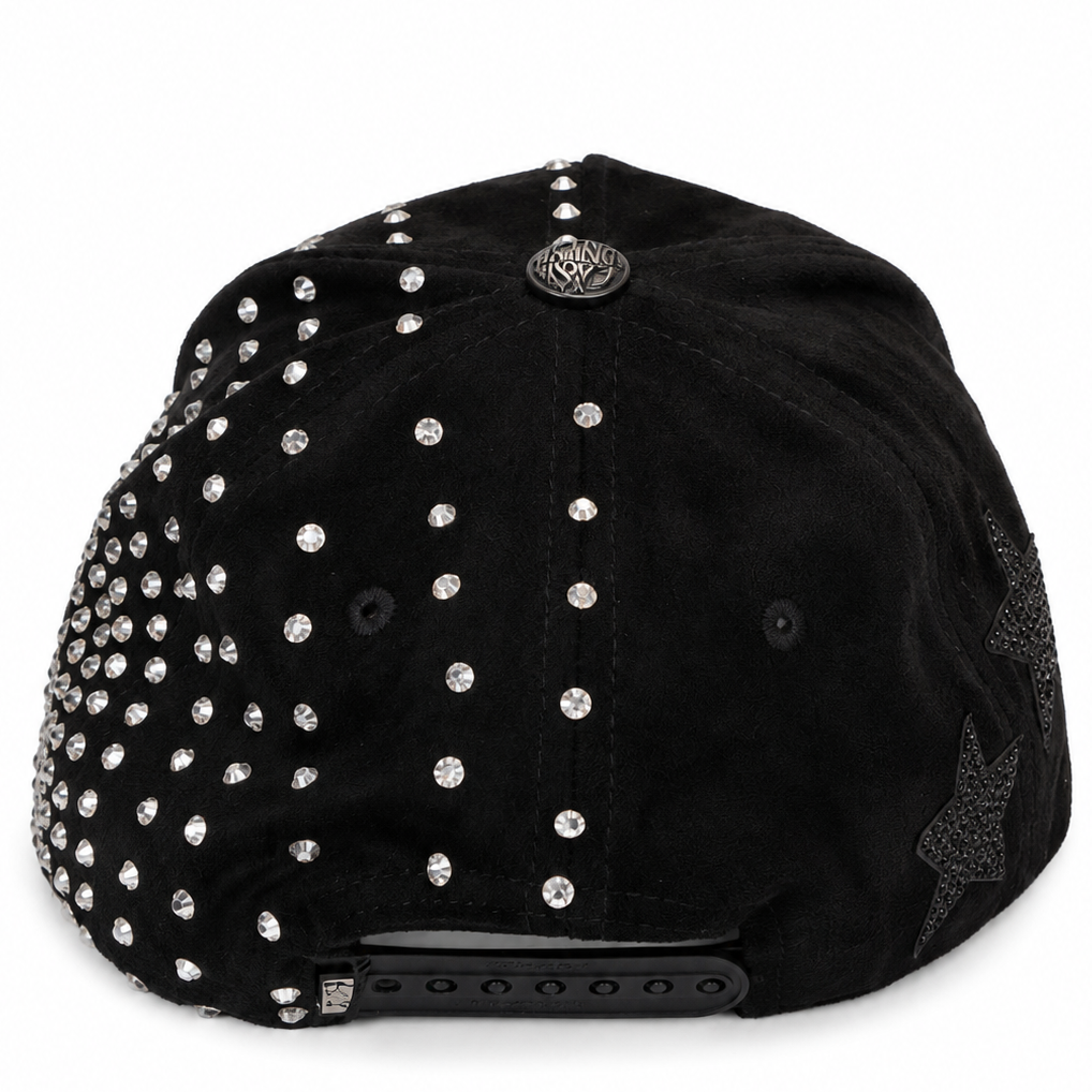 Super Star rhinestone hat with star designs - side view