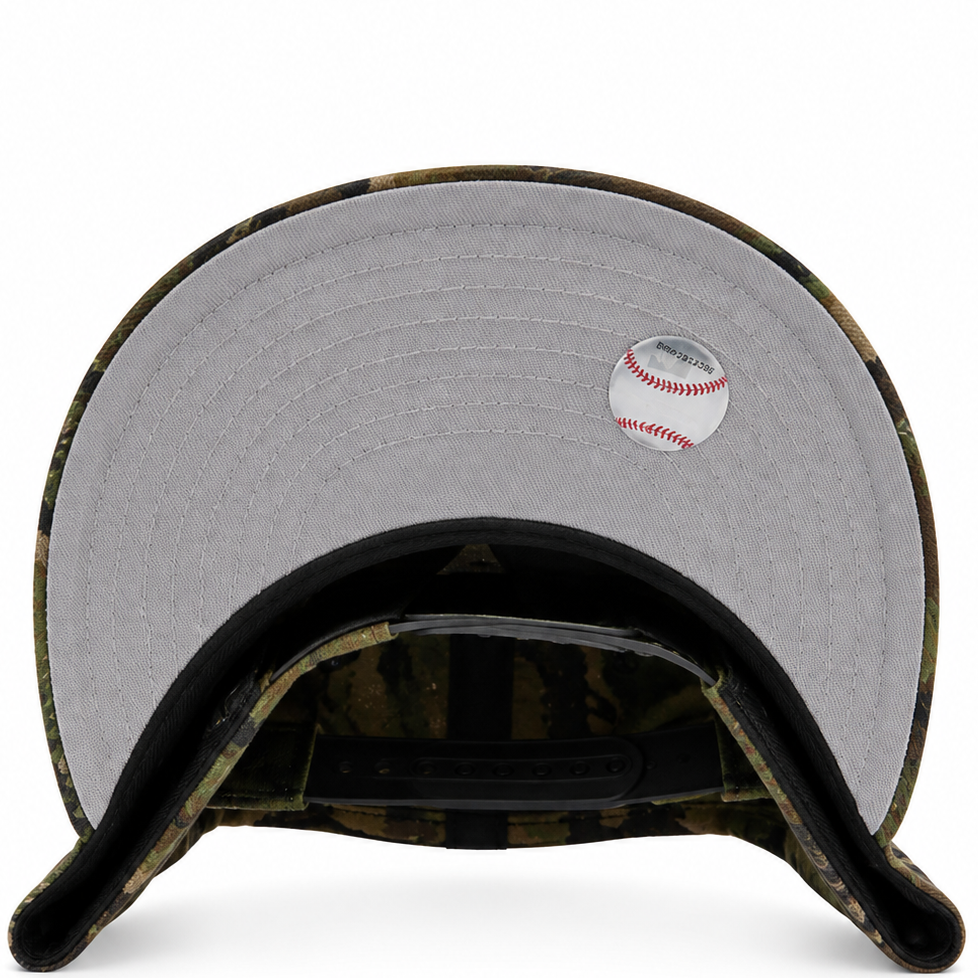 Braves woodland camo snapback with white A logo - alternate view