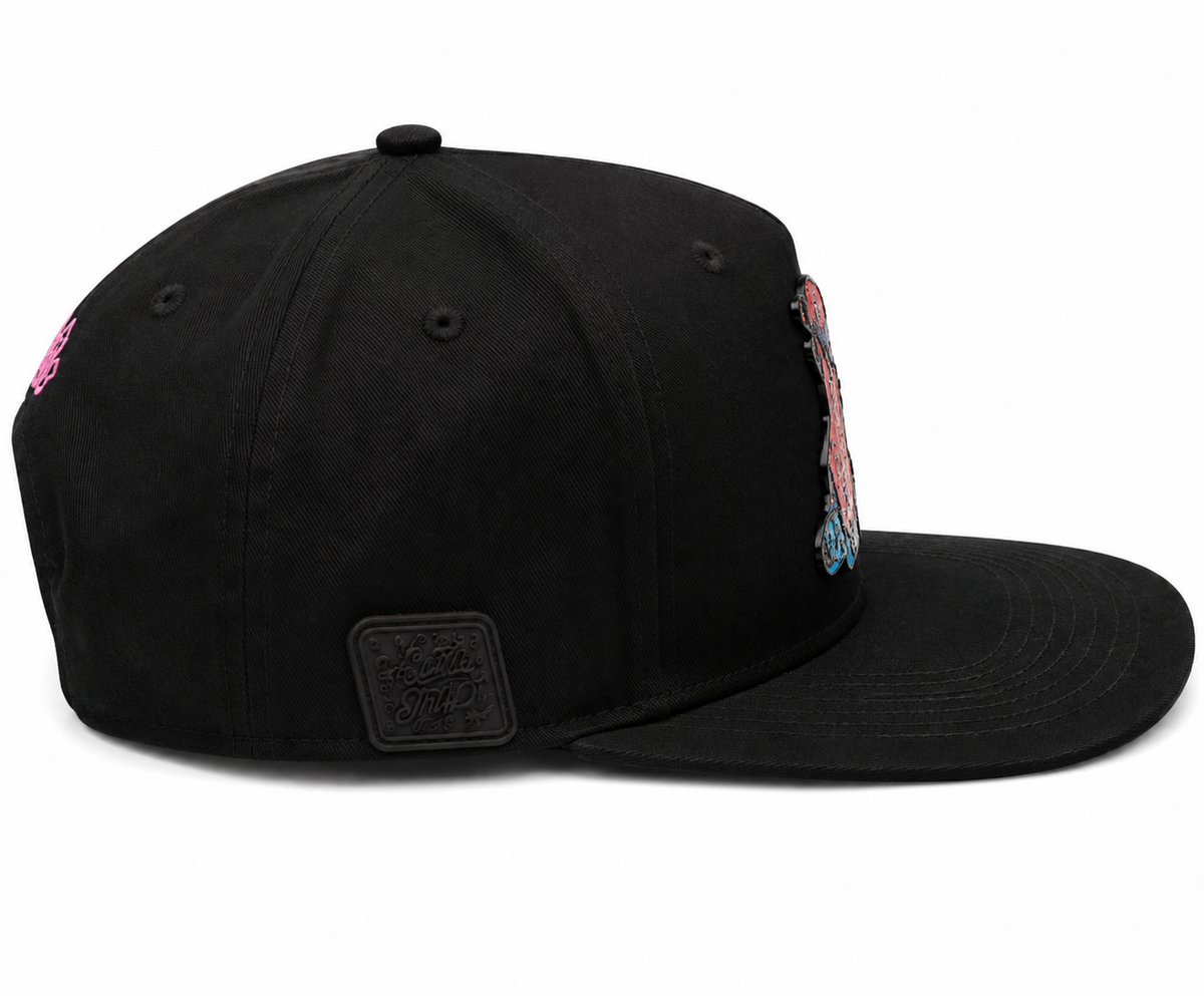Cash Only black snapback - alternate angle