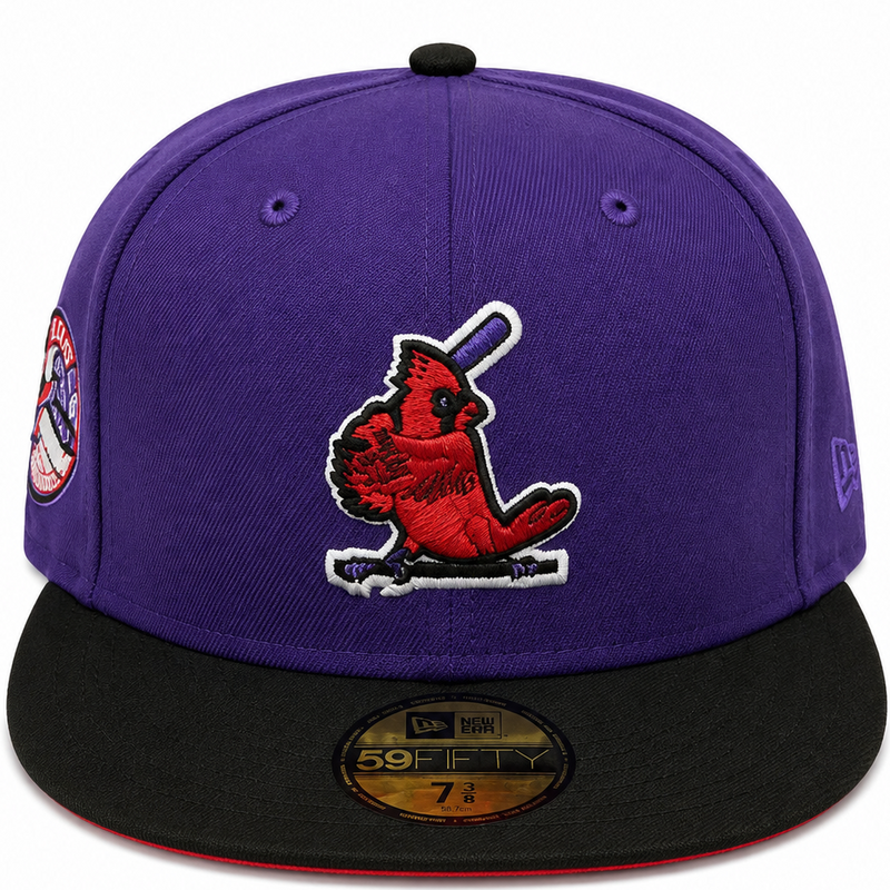 St. Louis Cardinals purple and black New Era 59FIFTY fitted hat - back view