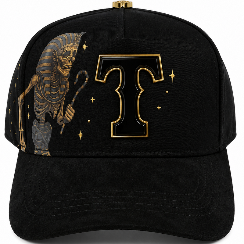 Black & Gold Pharaoh Hat – front view