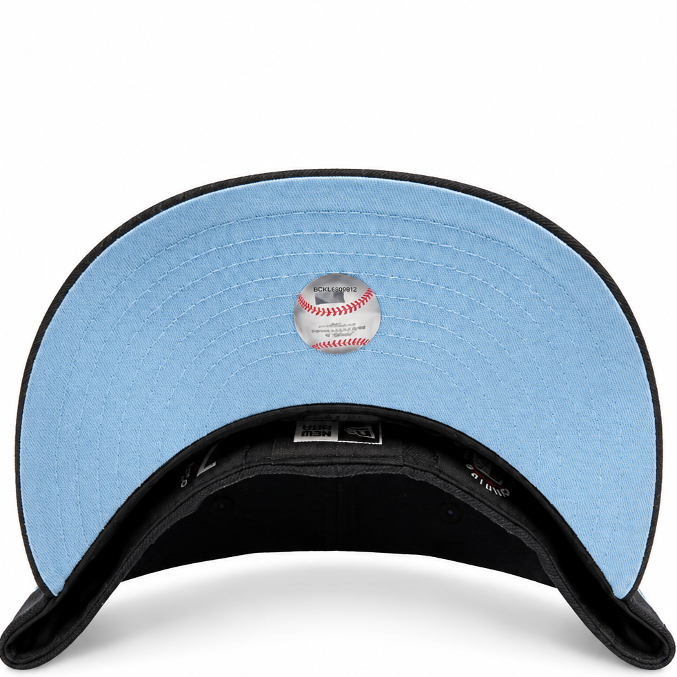 Boston Red Sox navy cloud New Era 59FIFTY fitted hat - back view