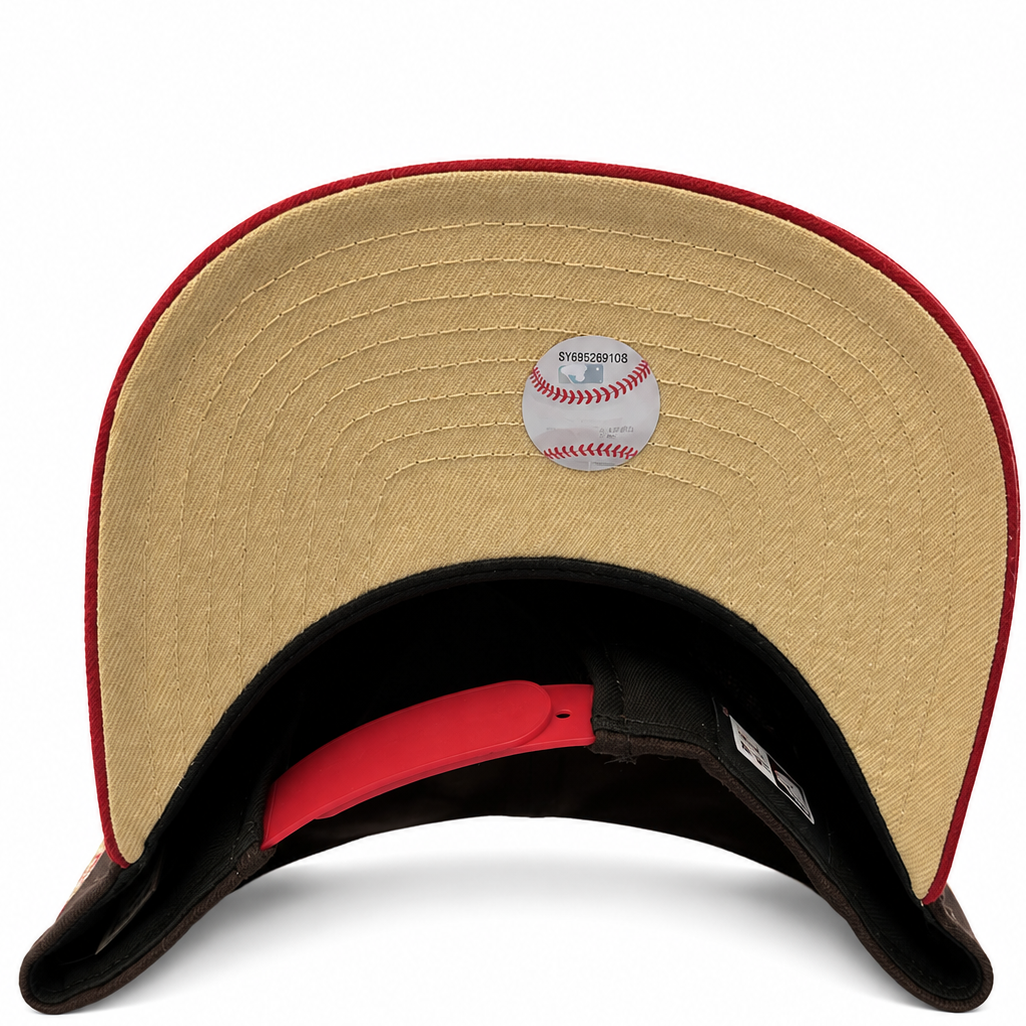 New York Yankees Rose brown and red New Era 9FIFTY A-Frame snapback hat - front view