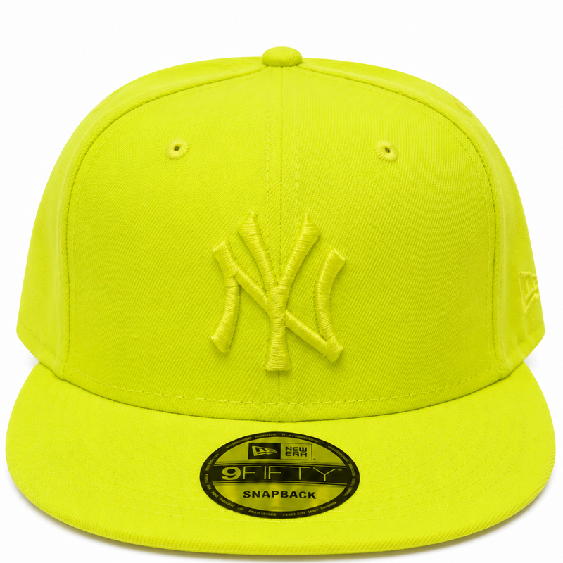 New York Yankees New Era 9FIFTY neon lime tonal snapback hat - front view