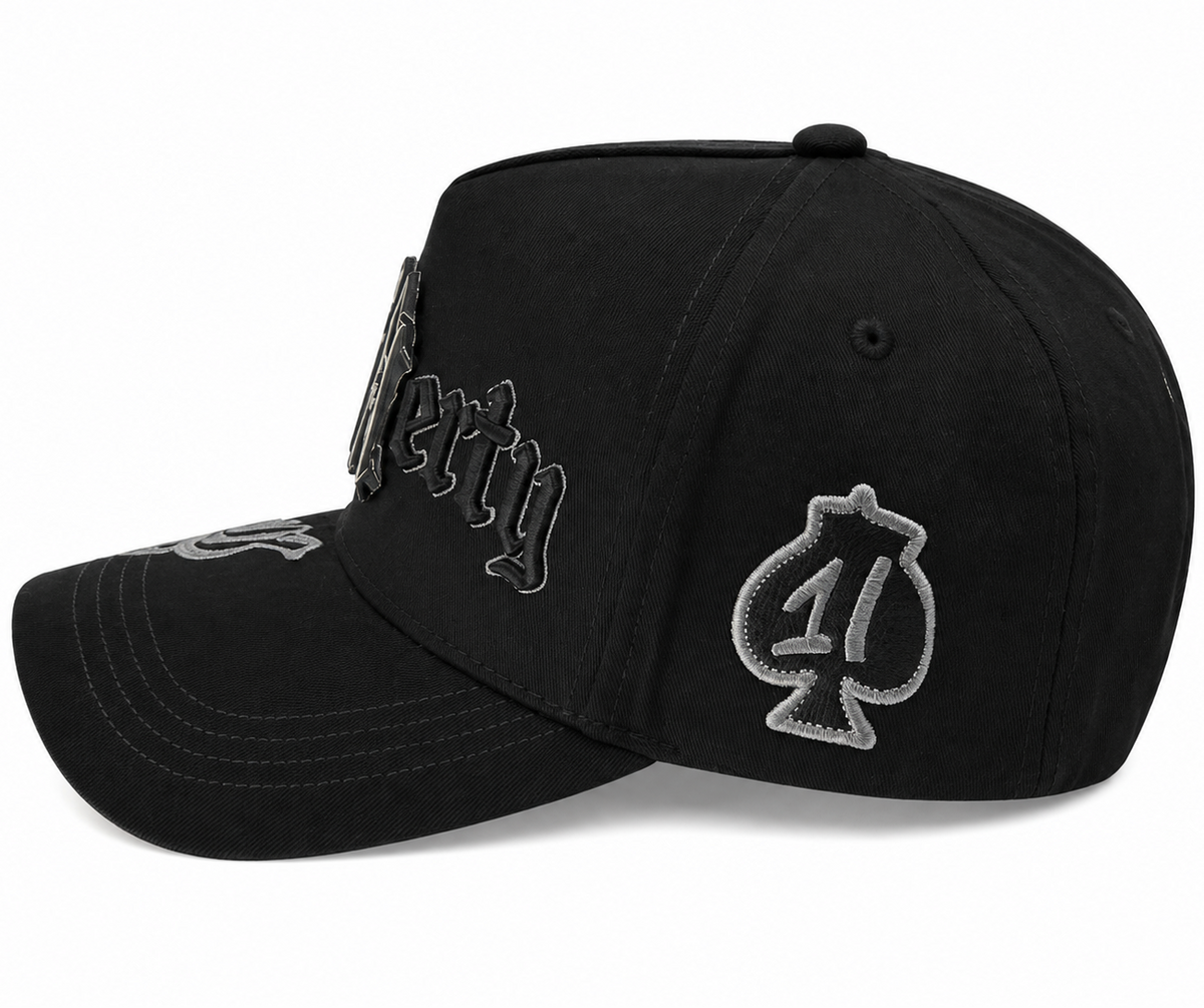 Liberty New York snapback with silver embroidery - side view