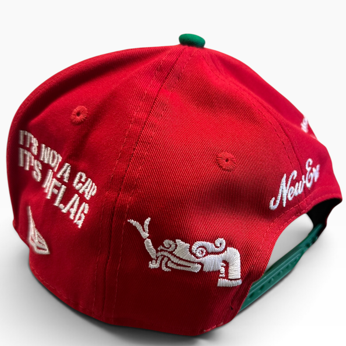 Mexico cream green and red New Era 9FORTY A-Frame adjustable hat - detail view