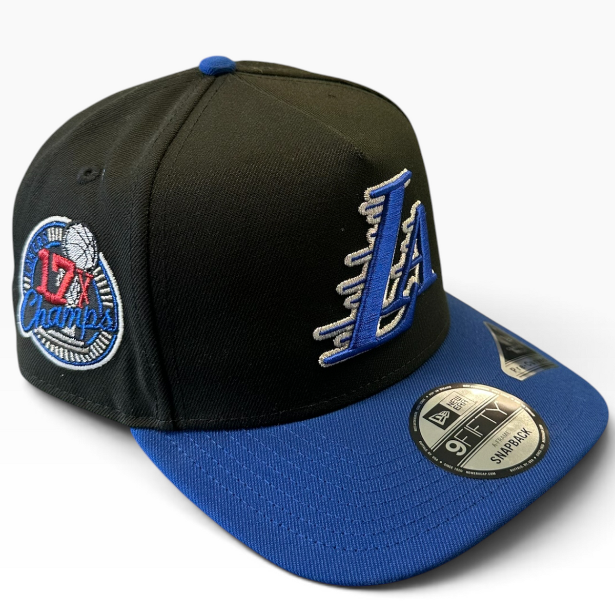 Los Angeles Dodgers Black & Royal Blue New Era 9FIFTY A-Frame snapback hat - front view