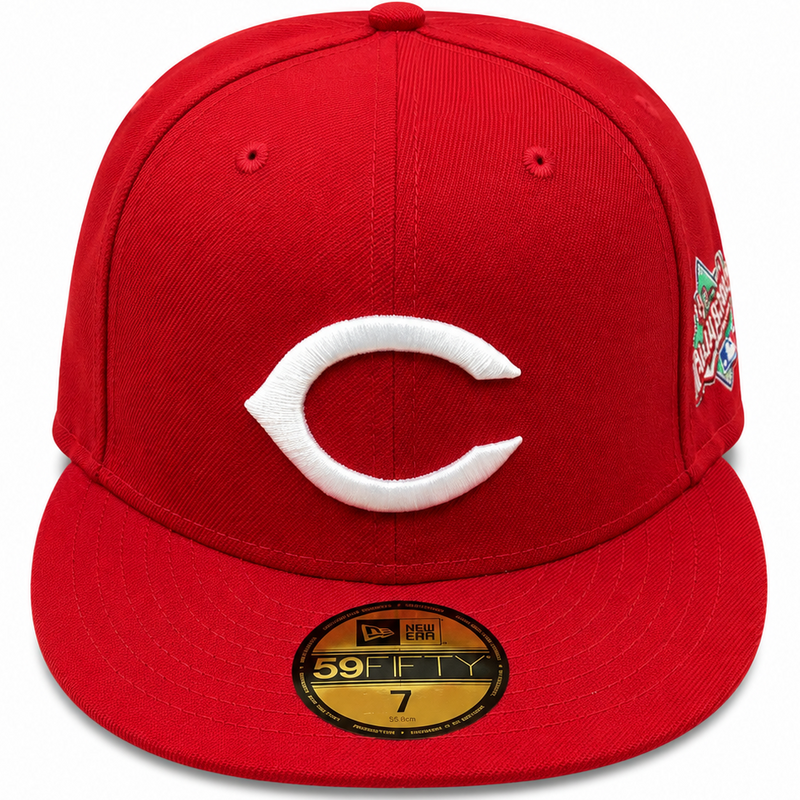 Cincinnati Reds Red New Era 59FIFTY fitted hat - side view