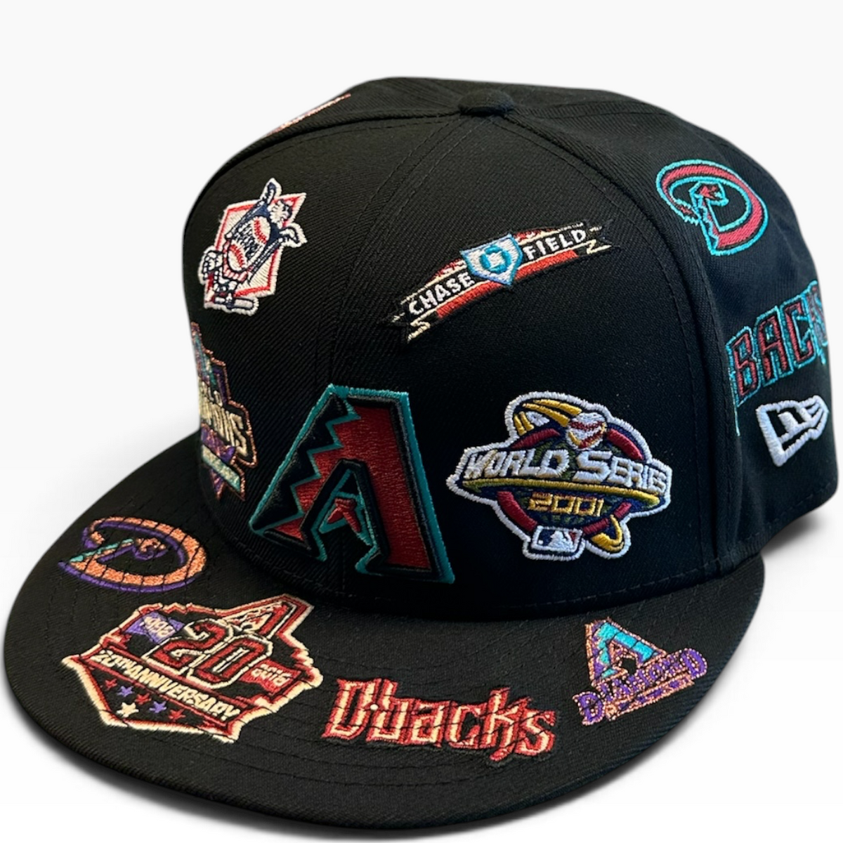 Arizona Diamondbacks Black New Era 59FIFTY fitted hat - back view