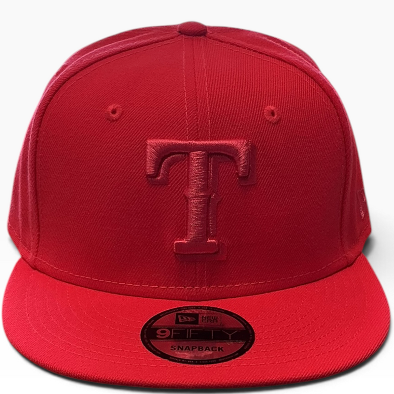 New Era Texas Rangers red tonal 9FIFTY snapback hat - front view