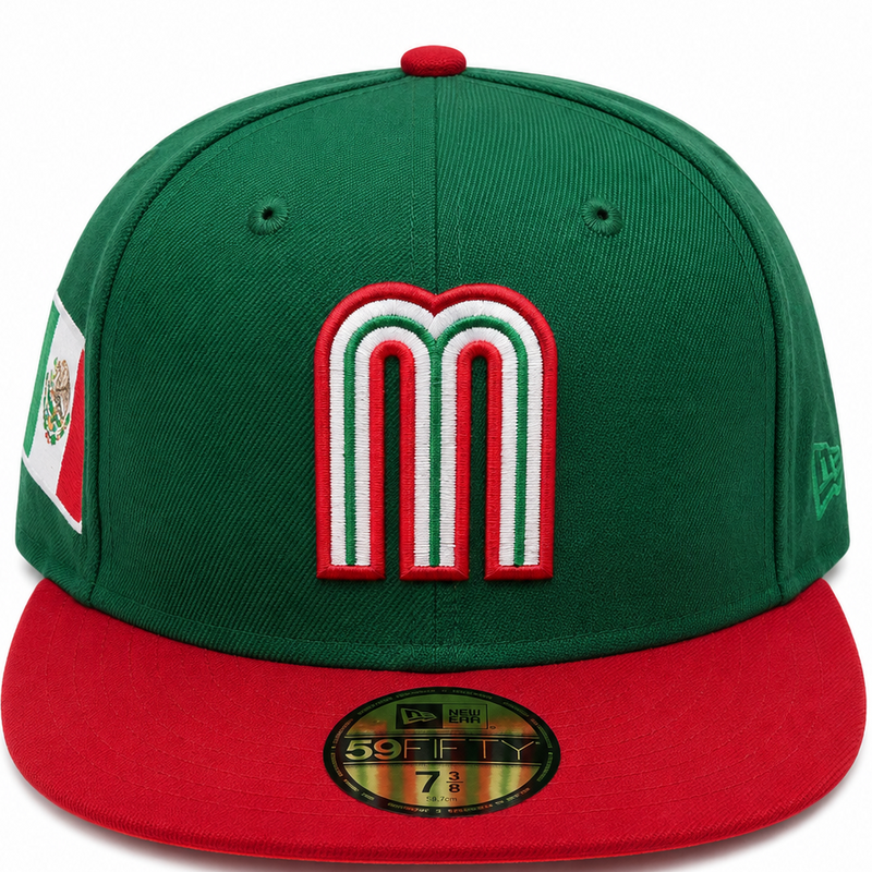 Mexico green and red New Era 59FIFTY fitted hat - detail view