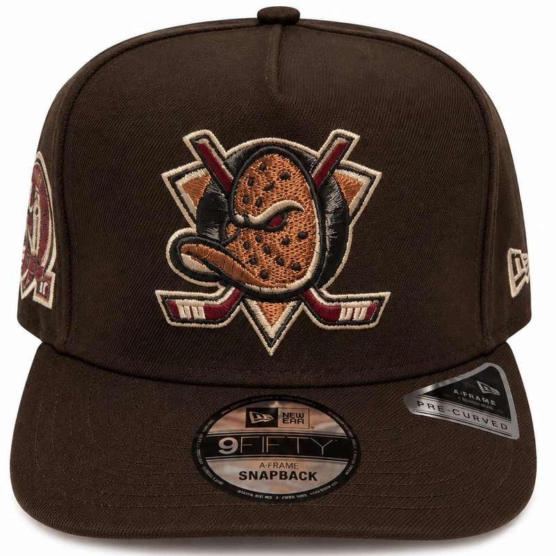 Anaheim Ducks brown New Era 9FIFTY A-Frame snapback hat - side view