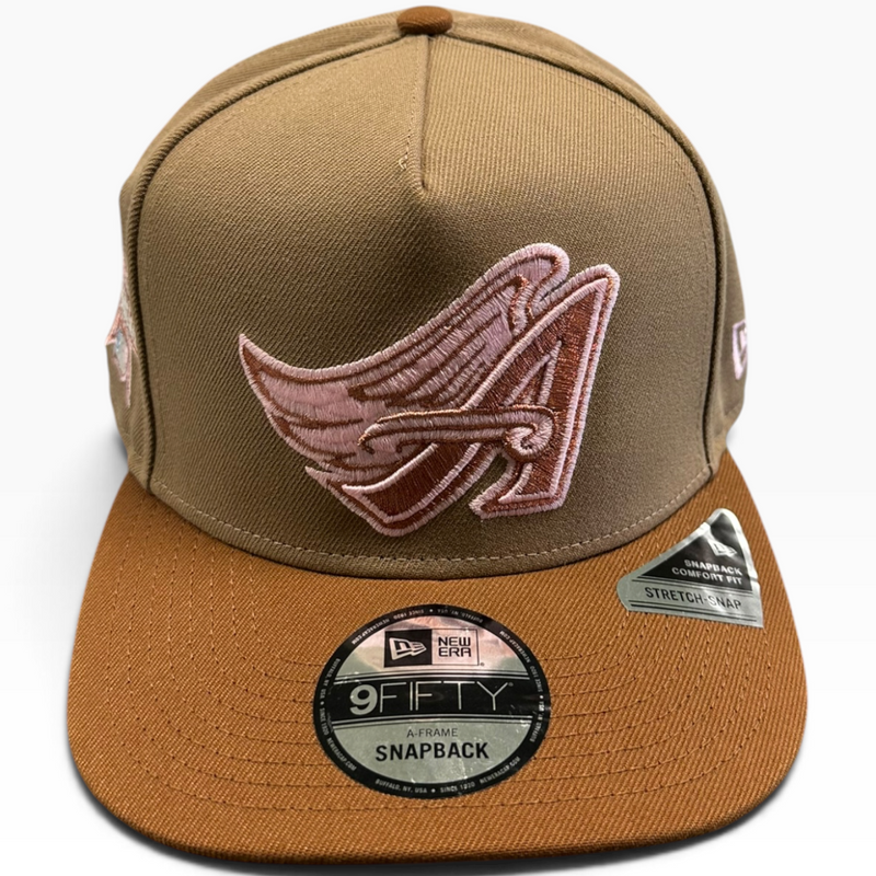 Los Angeles Angels Winged A Brown & Pink New Era 9FIFTY A-Frame snapback hat - side view