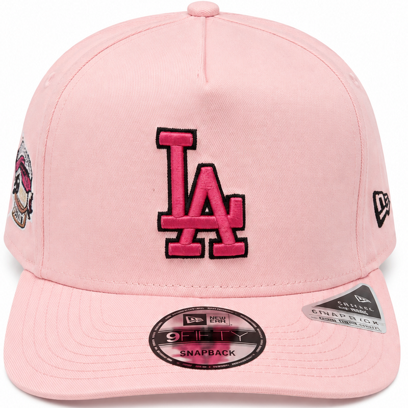 Los Angeles Dodgers pink New Era 9FIFTY snapback hat - back view