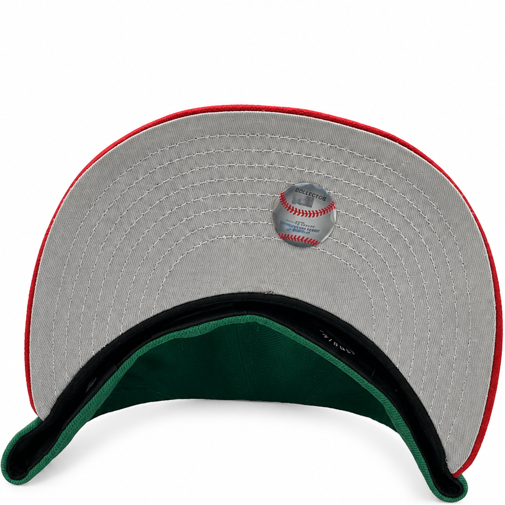 Los Angeles Dodgers Green & Red New Era 59FIFTY fitted hat - back view