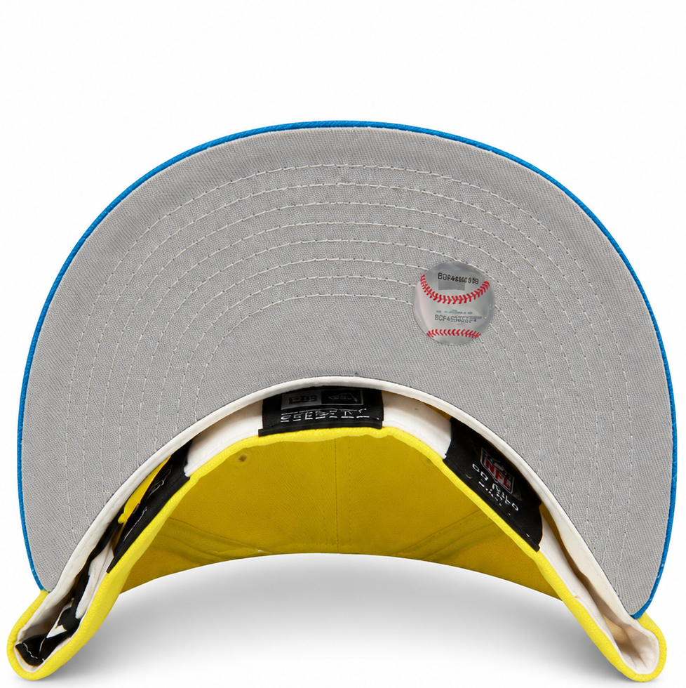 Florida Marlins Yellow/Blue New Era 59FIFTY fitted hat - back view