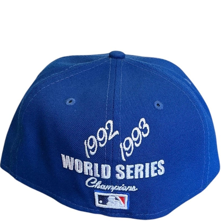 Toronto Blue Jays Royal Blue World Series Champions New Era 59FIFTY fitted hat - back view
