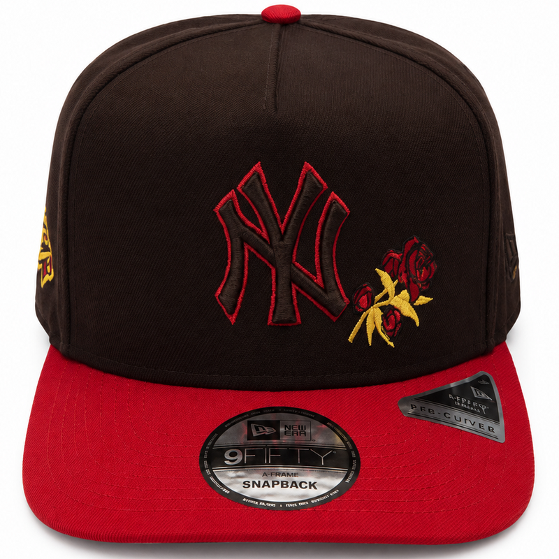 New York Yankees Rose brown and red New Era 9FIFTY A-Frame snapback hat - side view