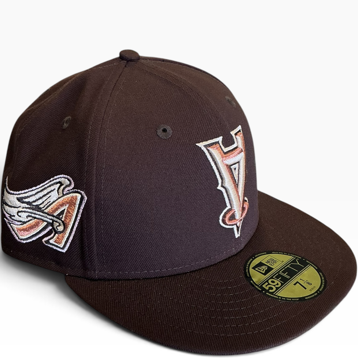 Los Angeles Angels Brown New Era 59FIFTY fitted hat - back view