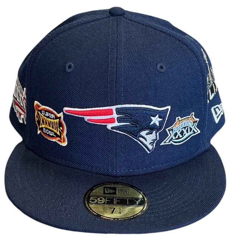 New England Patriots Navy Super Bowl Champions New Era 59FIFTY fitted hat - front view