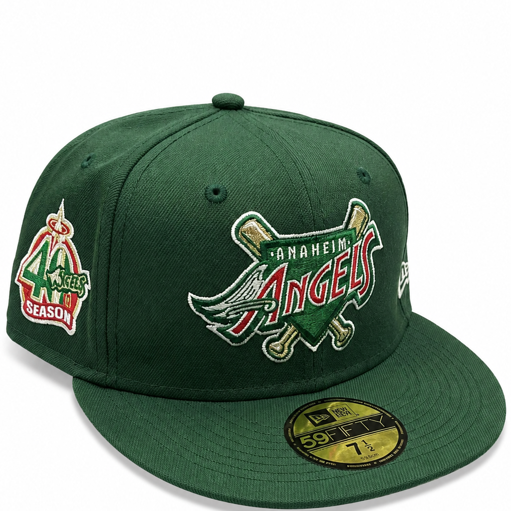 Anaheim Angels dark green New Era 59FIFTY fitted hat - front view