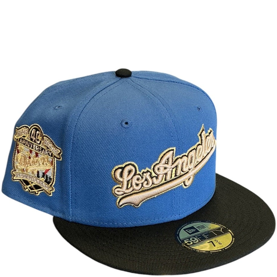 Los Angeles Dodgers Blue & Black 40th Anniversary New Era 59FIFTY fitted hat - back view