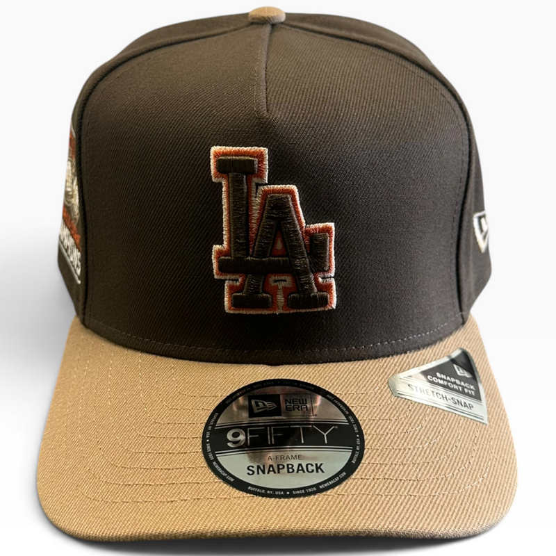 Los Angeles Dodgers Brown & Tan New Era 9FIFTY A-Frame snapback hat - side view
