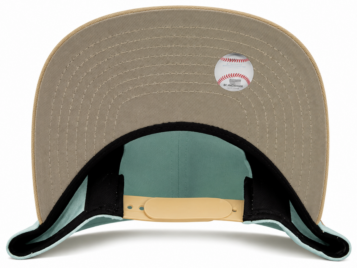 Los Angeles Dodgers mint and tan New Era 9FIFTY A-Frame snapback hat - front view