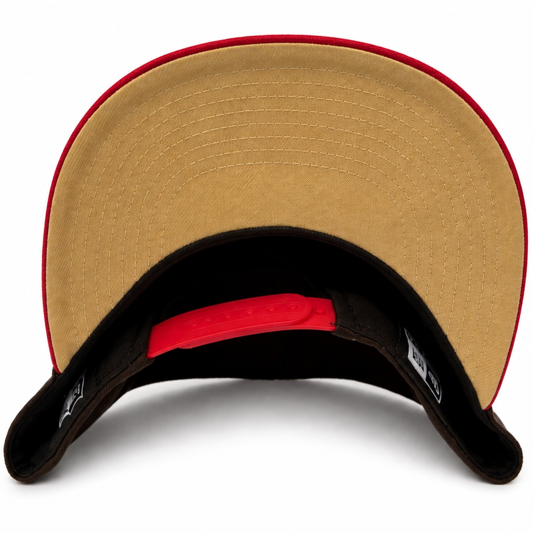 Los Angeles Dodgers brown and red 35th Anniversary New Era 9FIFTY A-Frame snapback hat - back view