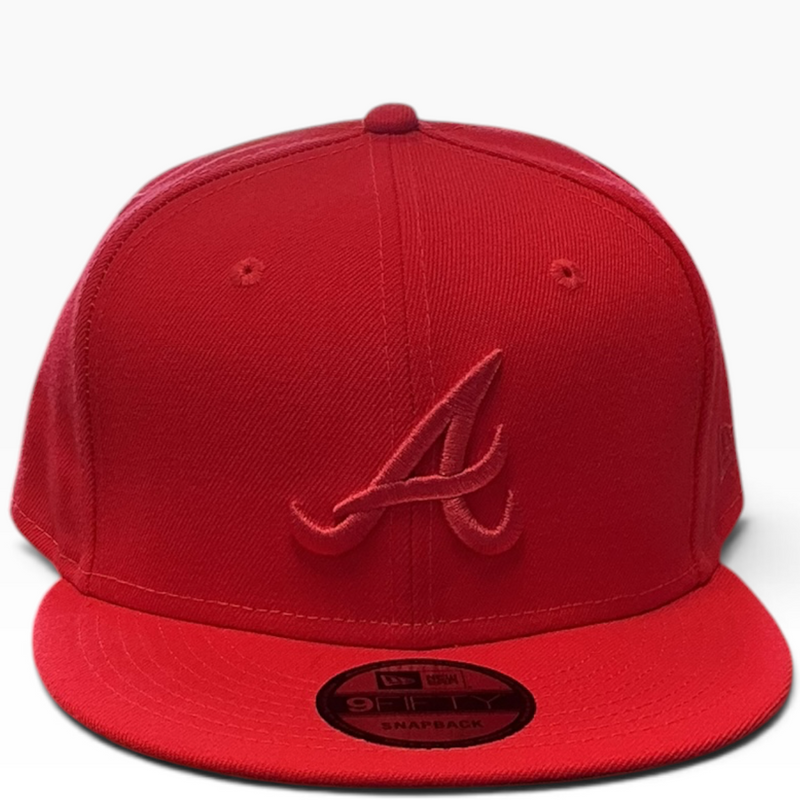 New Era Atlanta Braves red tonal 9FIFTY snapback hat - front view