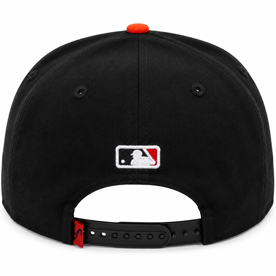 SF Giants guitar snapback - detail view