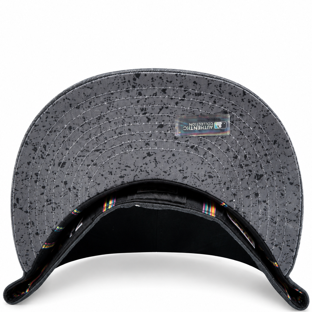 New York Mets charcoal bridge New Era 59FIFTY fitted hat - back view