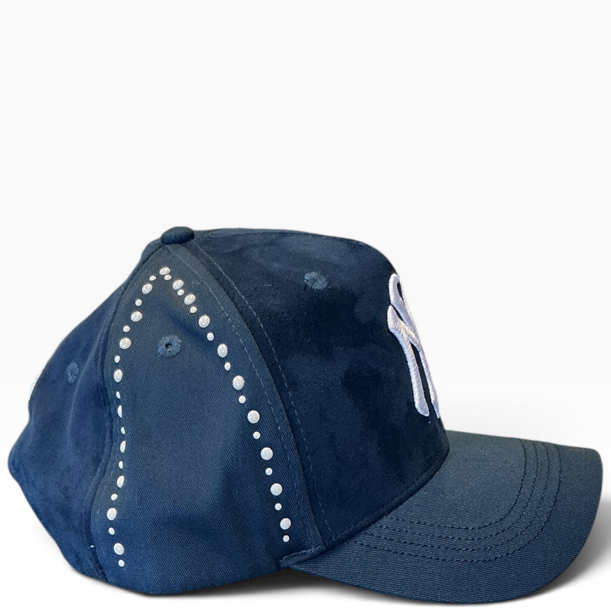 Dandy navy NY suede snapback - alternate angle