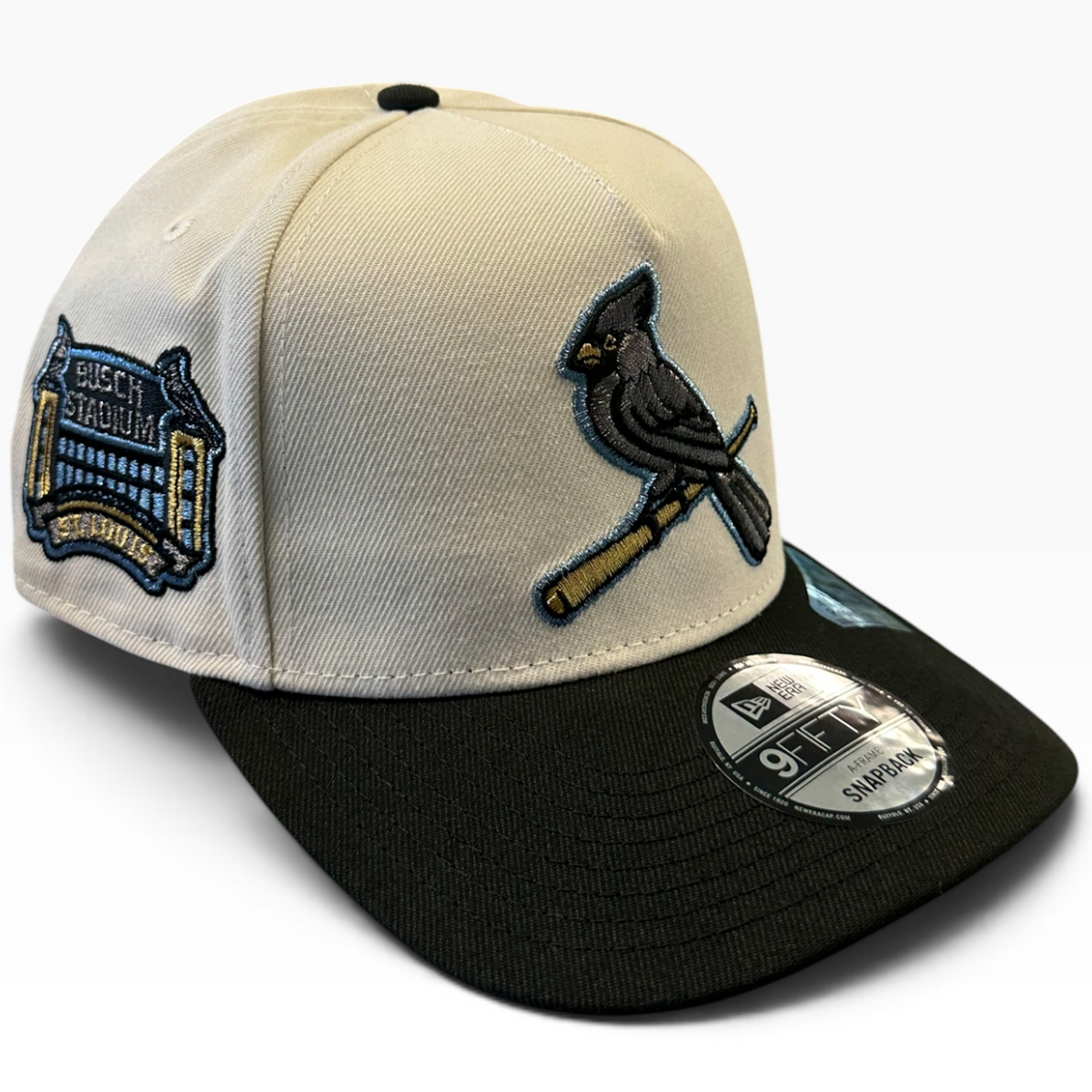 St. Louis Cardinals cream and black New Era 9FIFTY A-Frame snapback hat - front view