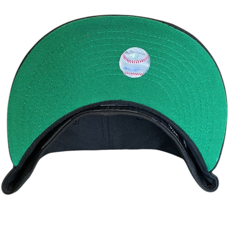 Chicago Cubs black rainbow logo New Era 59FIFTY fitted hat - front view