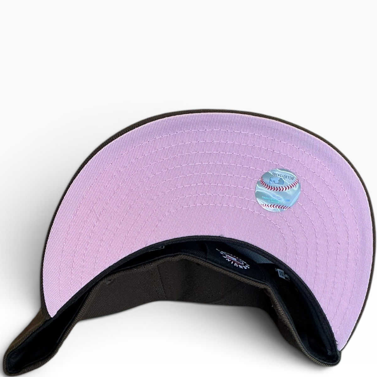 Los Angeles Dodgers Brown Cherry Blossom New Era 59FIFTY fitted hat - back view