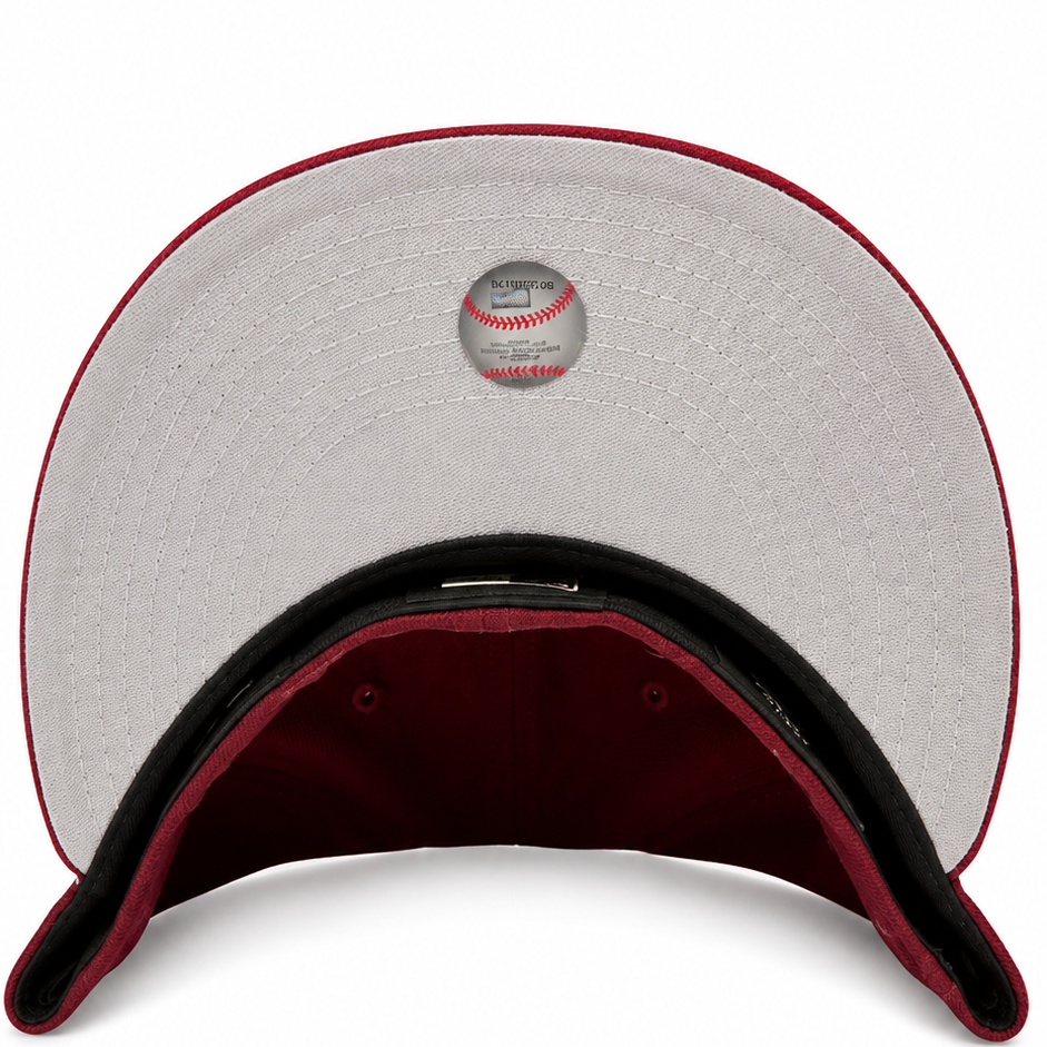 New York Yankees burgundy New Era 59FIFTY fitted hat - back view