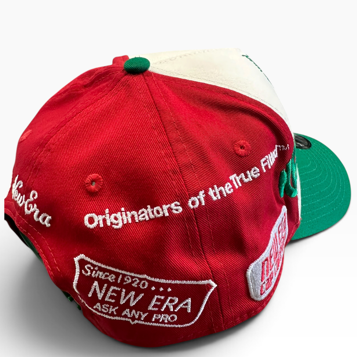 Mexico cream green and red New Era 9FORTY A-Frame adjustable hat - side view