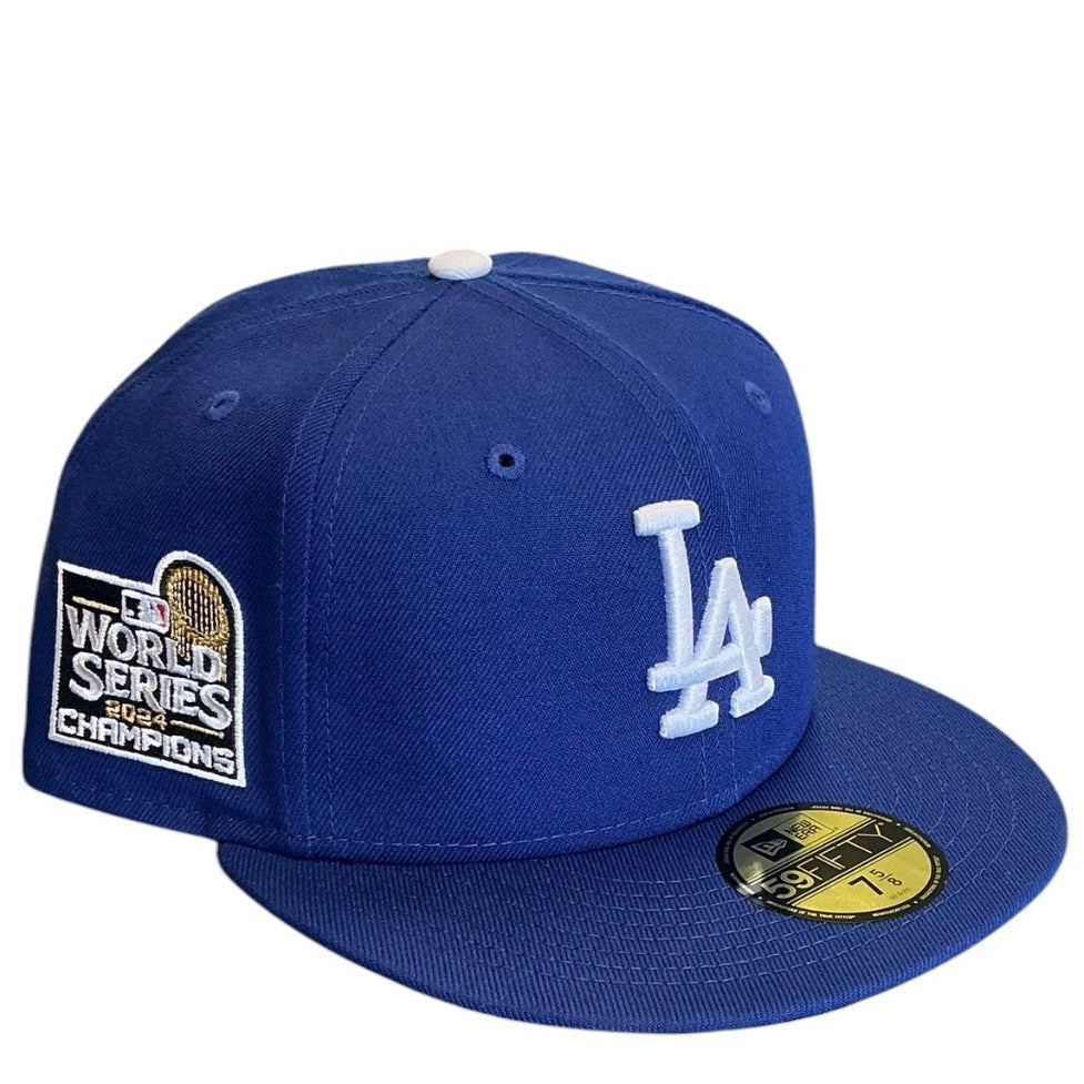 Los Angeles Dodgers royal blue New Era 59FIFTY fitted hat - back view