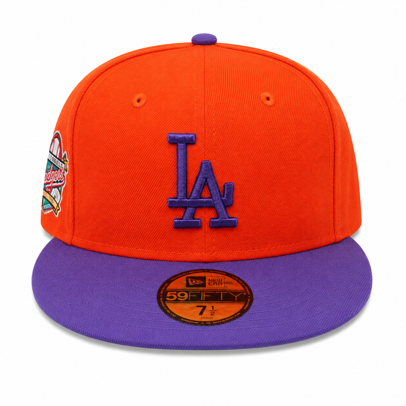 Los Angeles Dodgers Orange/Purple New Era 59FIFTY fitted hat - front view