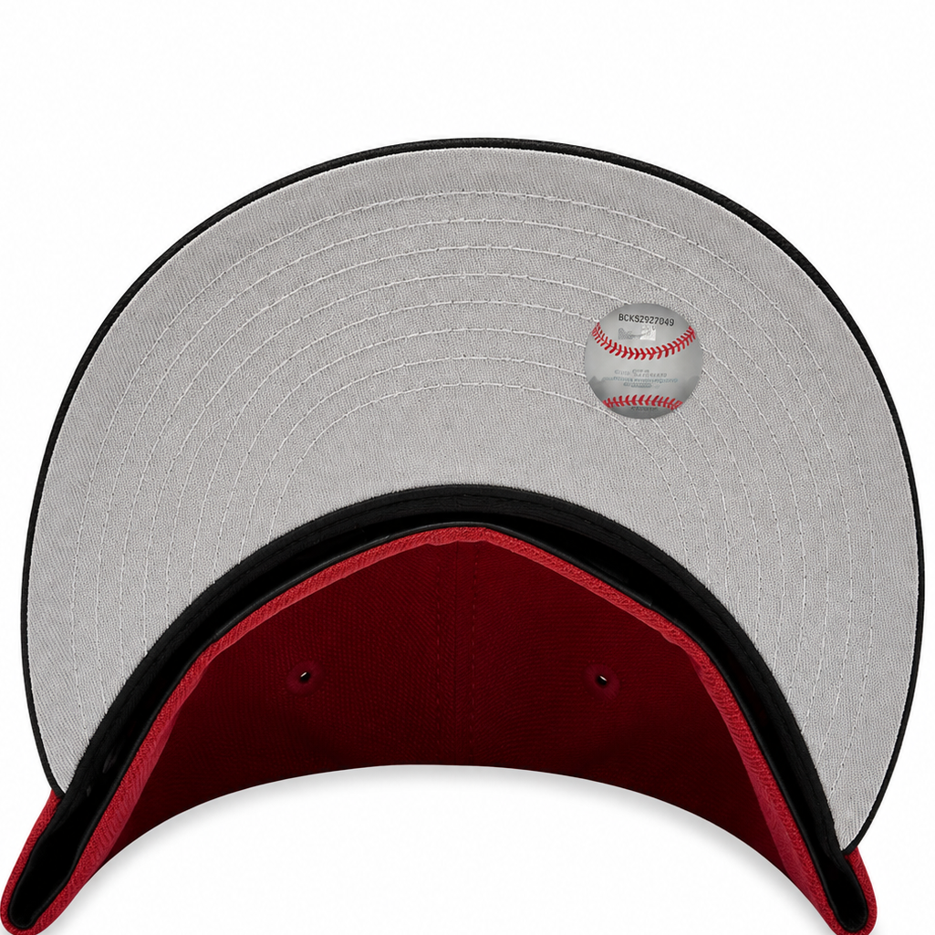 Los Angeles Dodgers Burgundy/Black New Era 59FIFTY fitted hat - back view